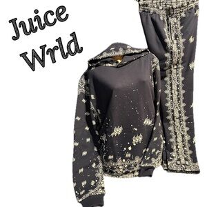 Juice Wrld 999 Tonal Paisley Hoodie and Sweatpants NEW